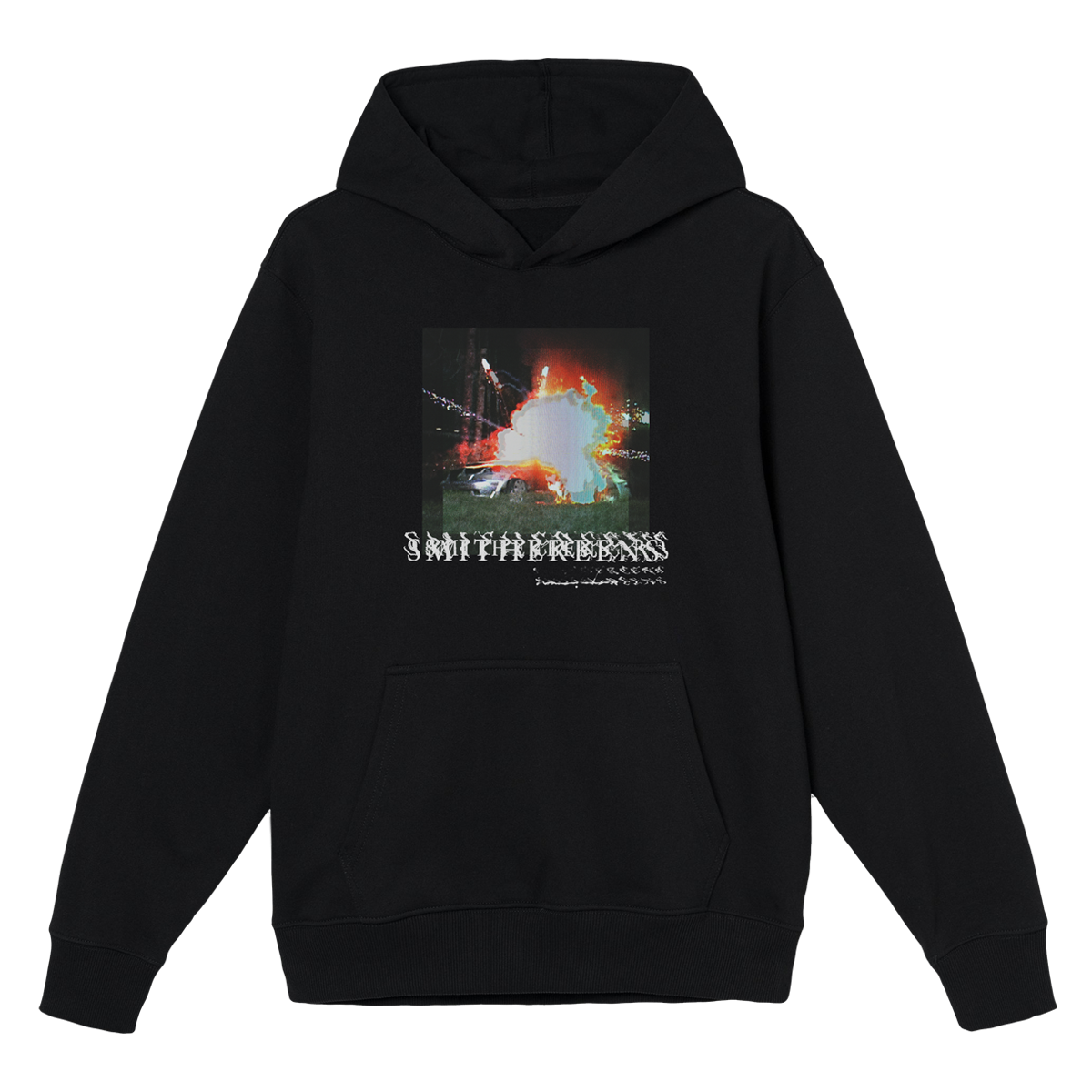 Black SMITHEREENS Print Hoodie